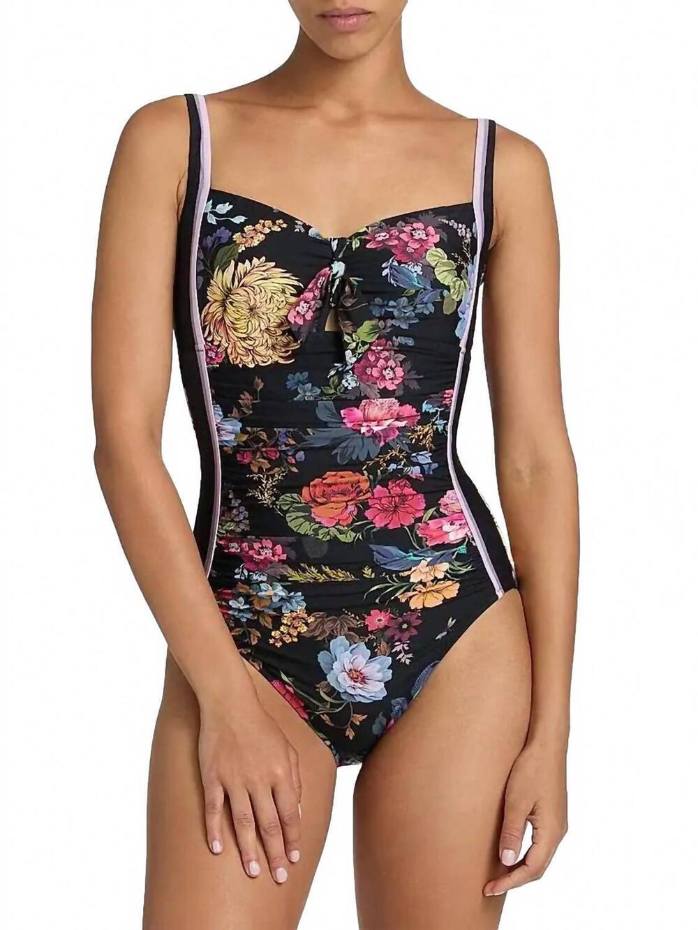NEW JOHNNY WAS tie ruched one piece in baccara